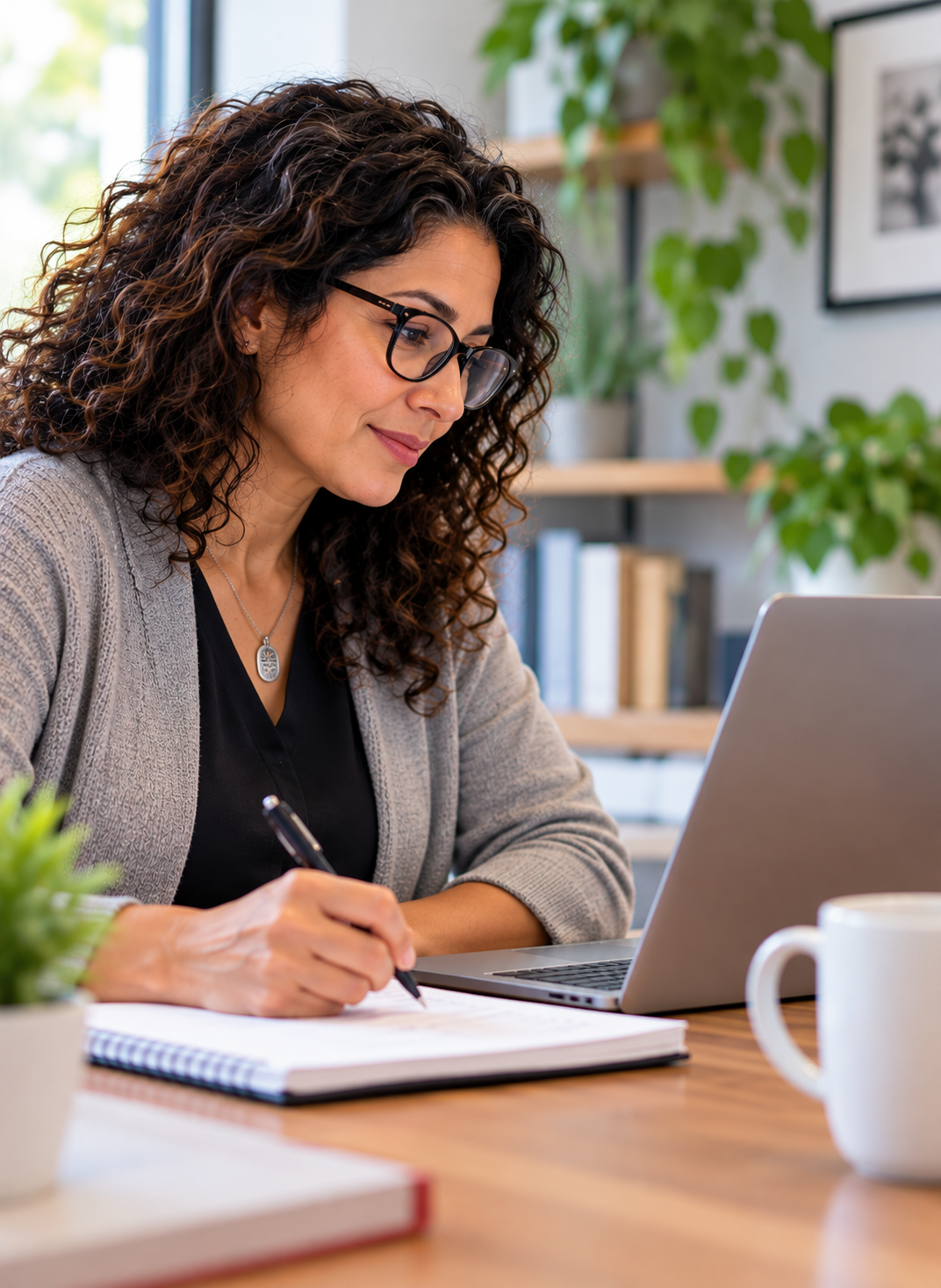 Woman sitting at computer