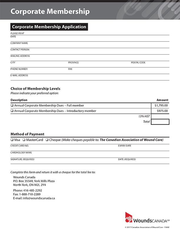 WC Corporate Membership Application 1566E